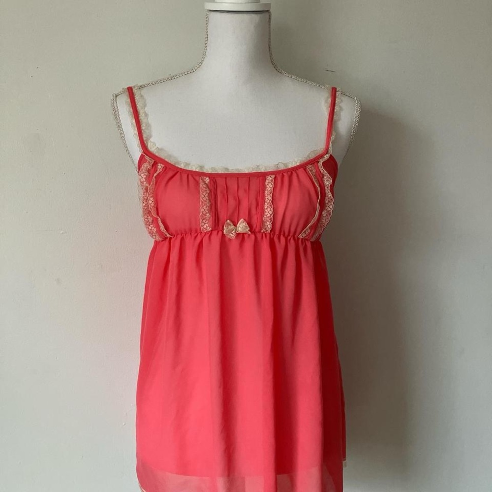 Coral Lace Trim Camisole